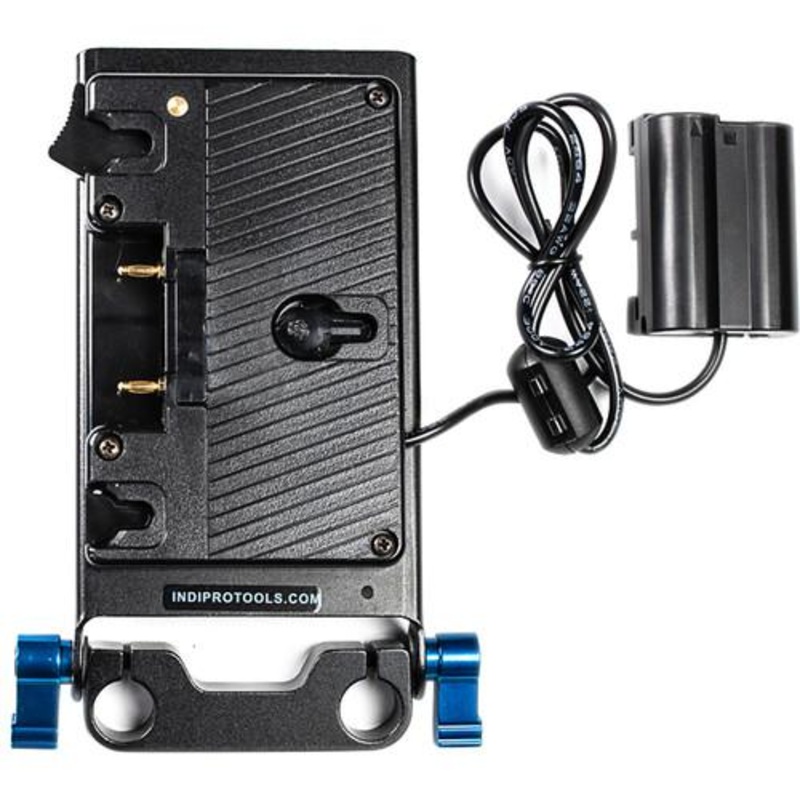 Gold Mount Battery Adapter Plate with Nikon EN-EL15 Type Dummy Battery (24")