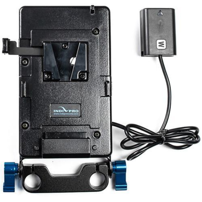 V-Mount Battery Adapter Plate with Sony NP-FW50 Type Dummy Battery w/ 15mm Rod System (24")